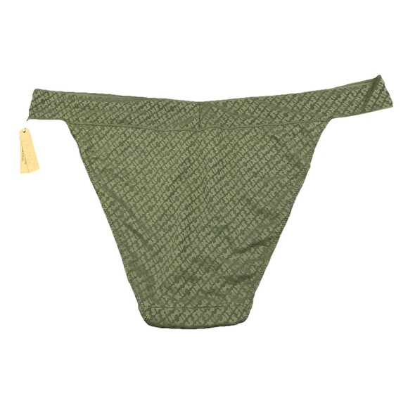 Skims Logo Mesh Cheeky Brief Panties Panty Women's 4X Olive Green Sexy Sheer NEW - Picture 2 of 4
